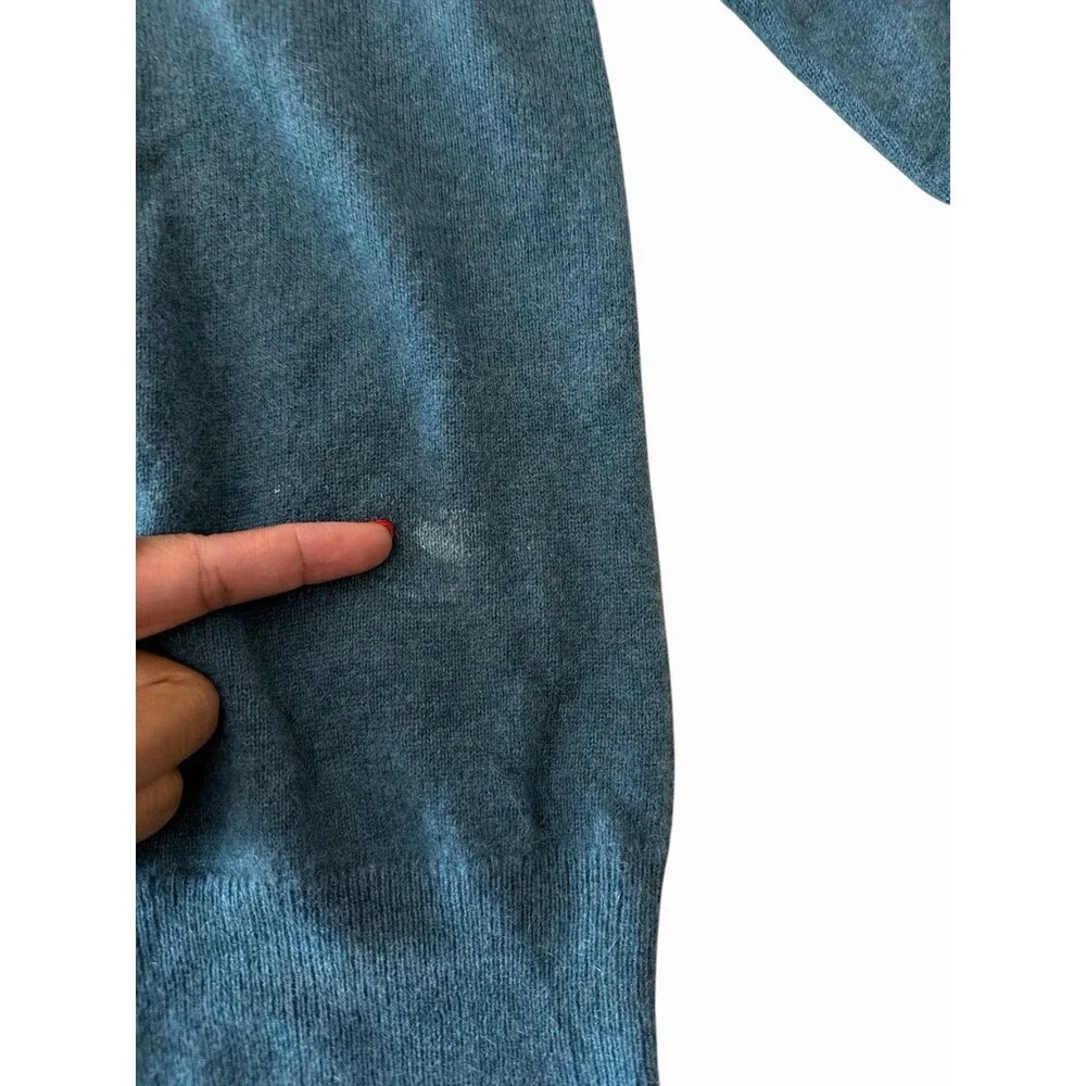 Piattelli Barneys New York Men’s 100% Cashmere‎ V-Neck Sweater Size L Blue Teal